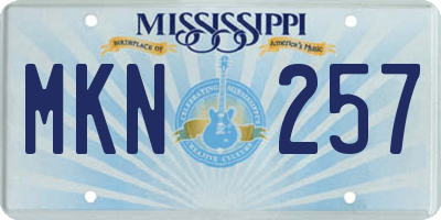 MS license plate MKN257