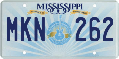 MS license plate MKN262