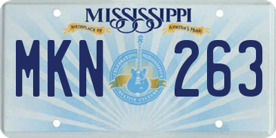 MS license plate MKN263