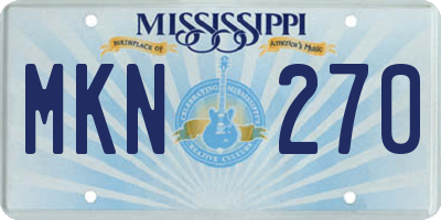 MS license plate MKN270
