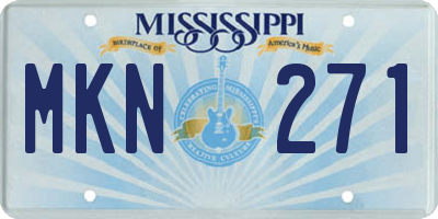 MS license plate MKN271
