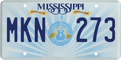 MS license plate MKN273