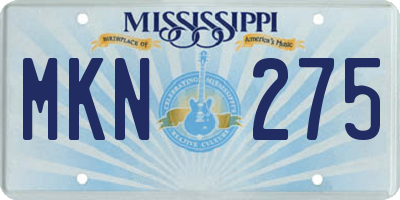MS license plate MKN275