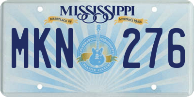 MS license plate MKN276