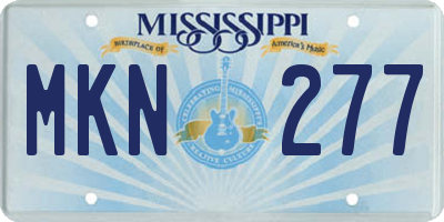MS license plate MKN277
