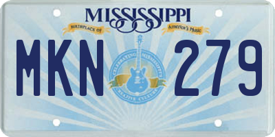 MS license plate MKN279