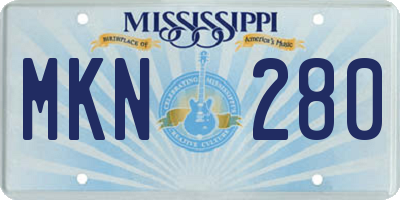 MS license plate MKN280