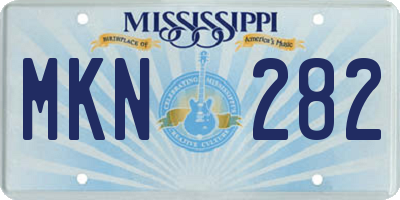 MS license plate MKN282