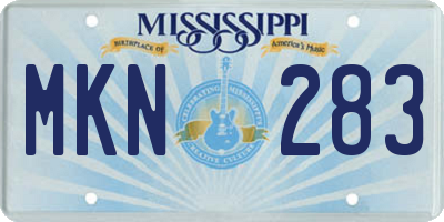 MS license plate MKN283