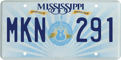 MS license plate MKN291