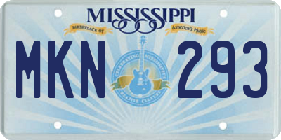 MS license plate MKN293