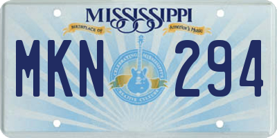 MS license plate MKN294