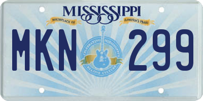 MS license plate MKN299