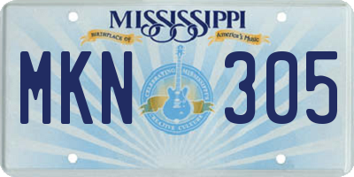 MS license plate MKN305