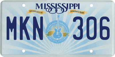 MS license plate MKN306