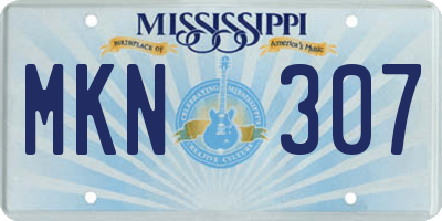 MS license plate MKN307