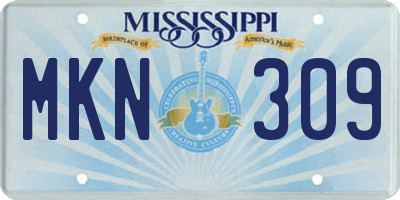 MS license plate MKN309