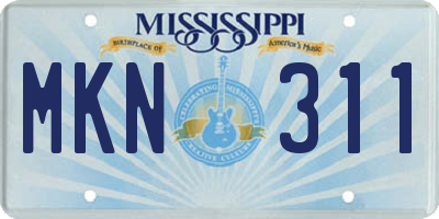MS license plate MKN311
