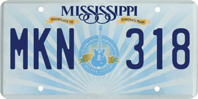 MS license plate MKN318