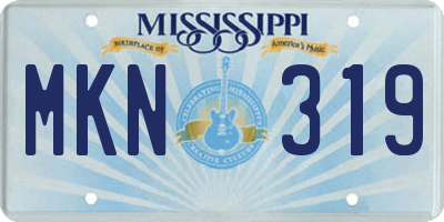 MS license plate MKN319