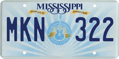 MS license plate MKN322