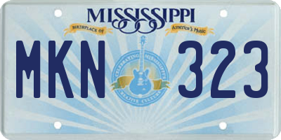 MS license plate MKN323