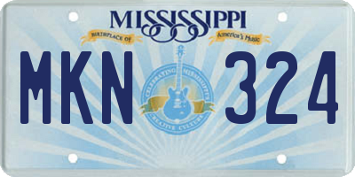 MS license plate MKN324