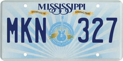 MS license plate MKN327