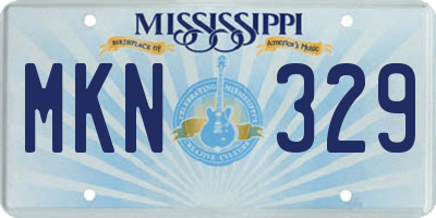 MS license plate MKN329