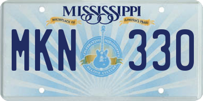 MS license plate MKN330