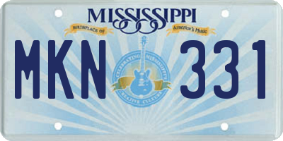 MS license plate MKN331
