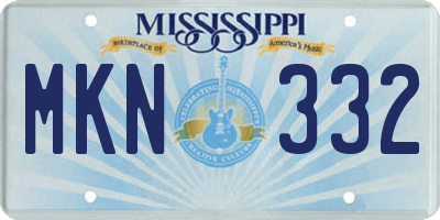 MS license plate MKN332