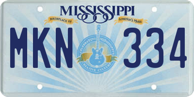 MS license plate MKN334