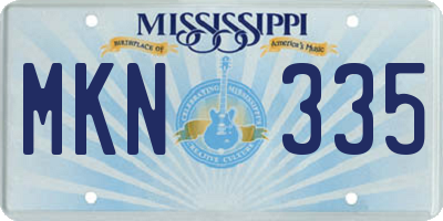 MS license plate MKN335