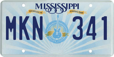 MS license plate MKN341