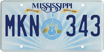 MS license plate MKN343