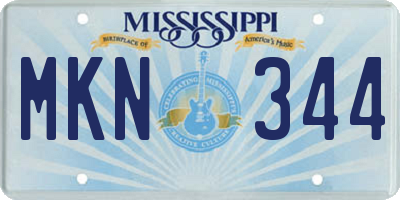 MS license plate MKN344