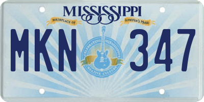 MS license plate MKN347