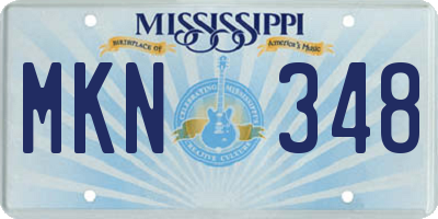 MS license plate MKN348