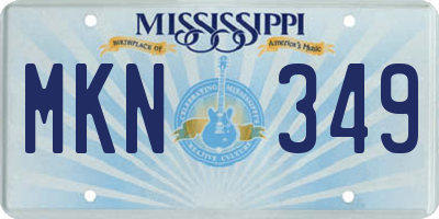 MS license plate MKN349