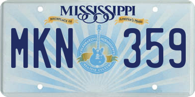 MS license plate MKN359