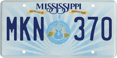 MS license plate MKN370