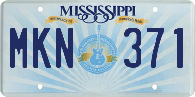 MS license plate MKN371