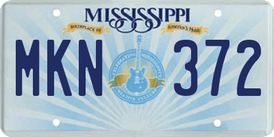 MS license plate MKN372