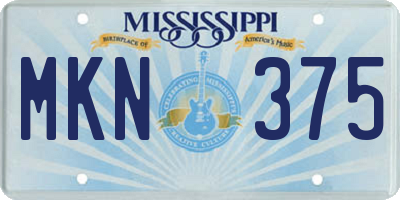 MS license plate MKN375