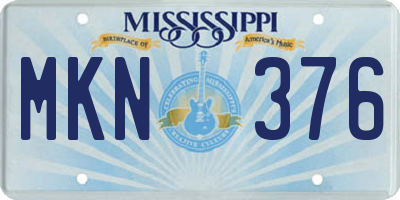 MS license plate MKN376