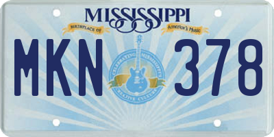 MS license plate MKN378
