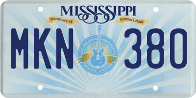 MS license plate MKN380