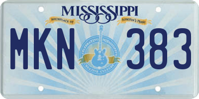 MS license plate MKN383