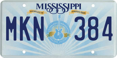 MS license plate MKN384